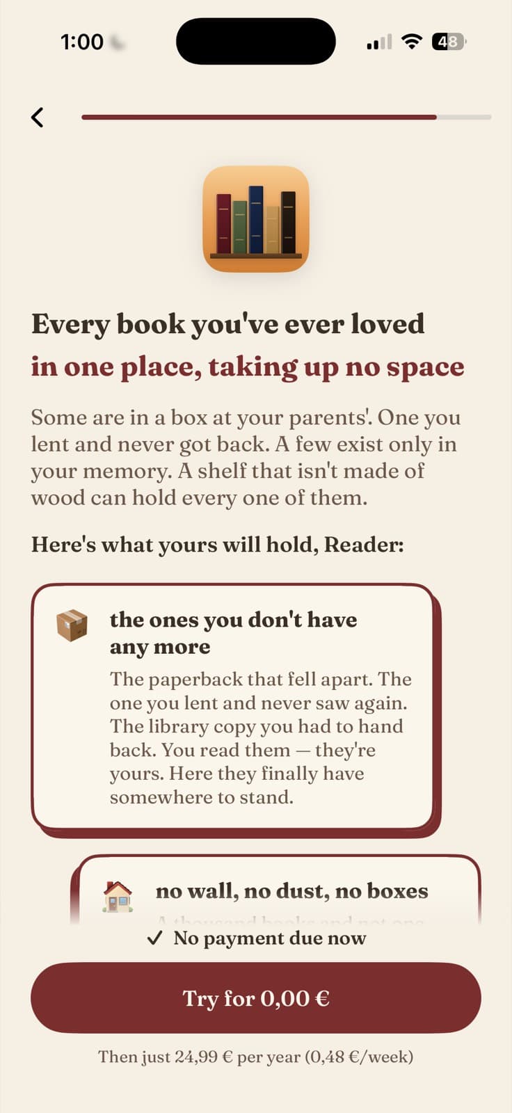 SlowRead — screen 1