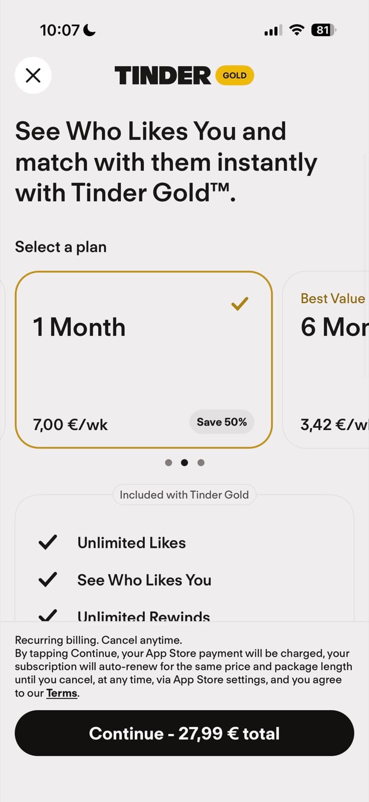 Tinder — screen 3