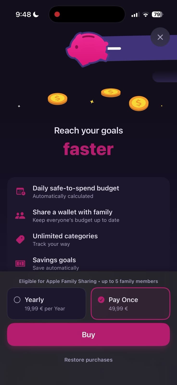 Today's Budget — screen 3