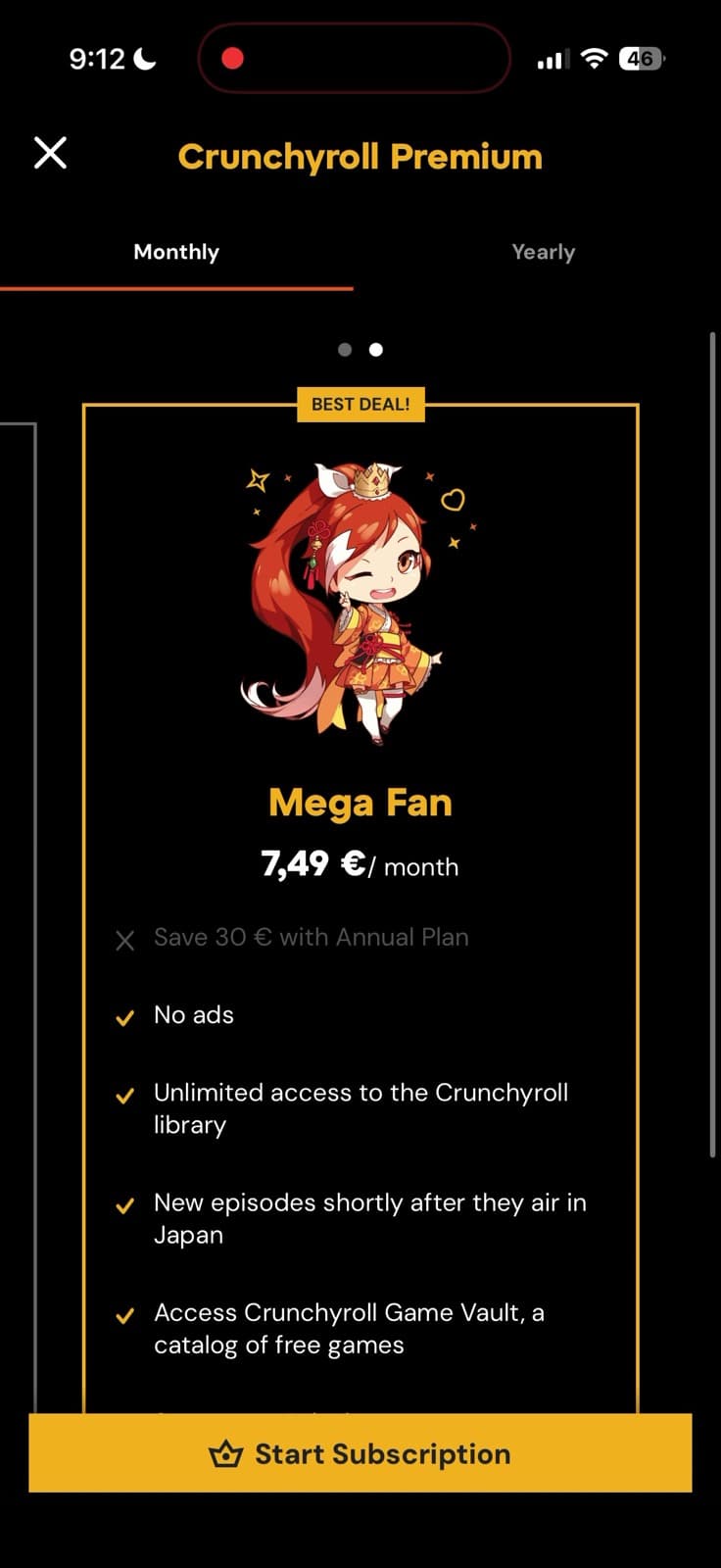 Crunchyroll paywall
