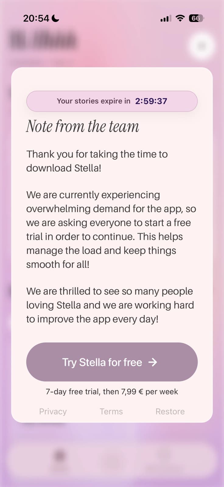 Stella paywall