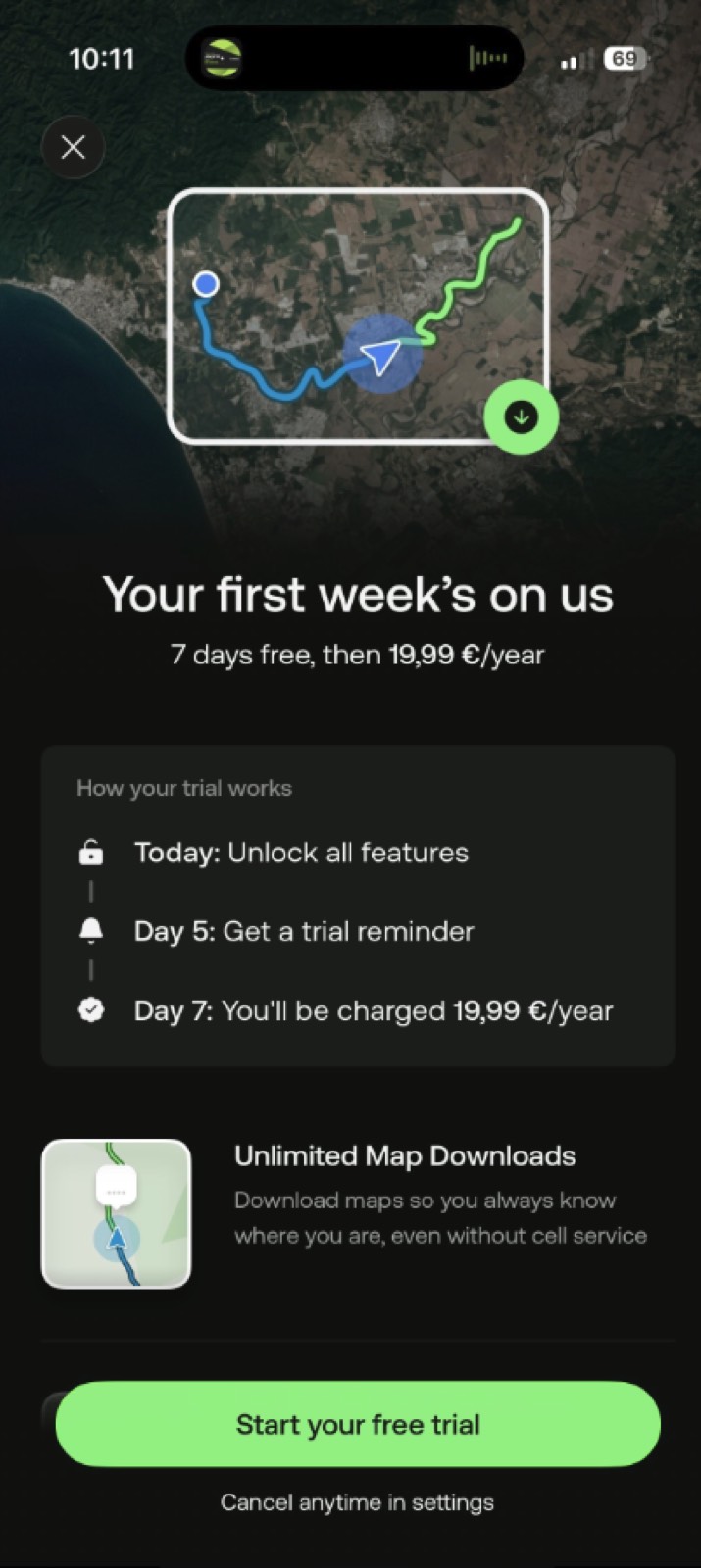 AllTrails paywall screenshot
