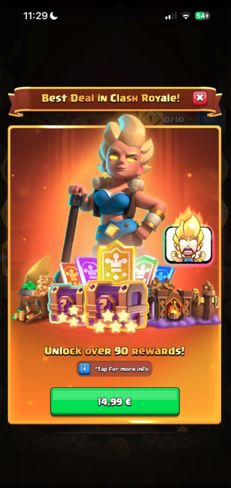 Clash Royale paywall screenshot