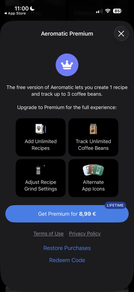 Aeromatic — screen 1