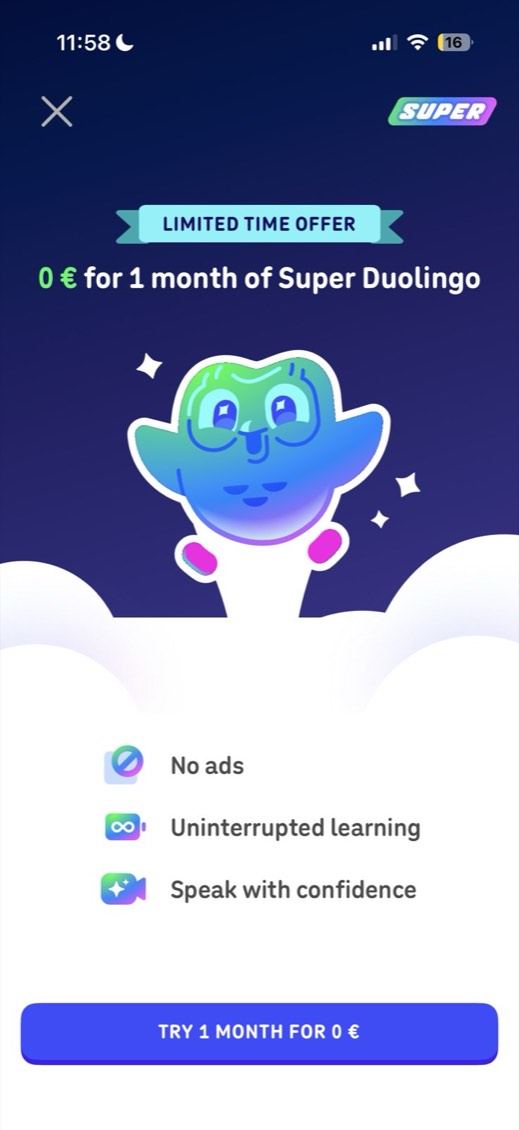 Duolingo paywall