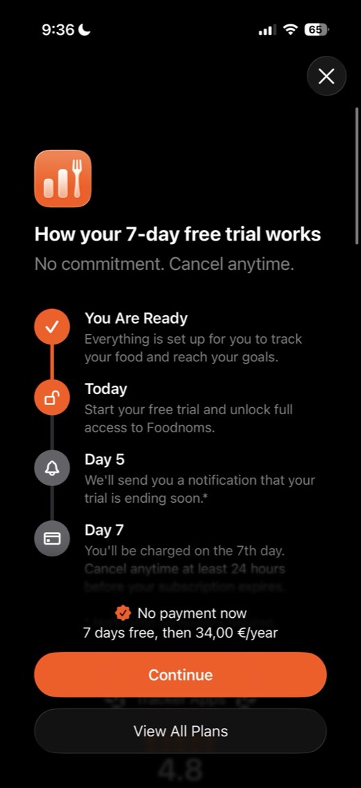 FoodNoms paywall