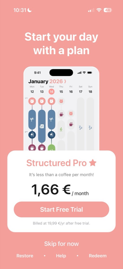Structured paywall
