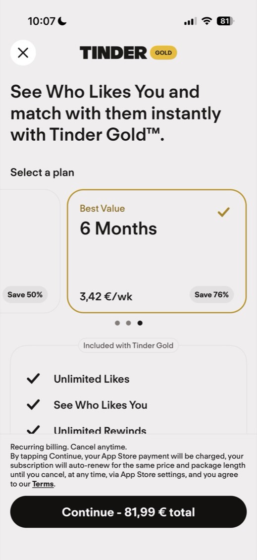 Tinder — screen 4